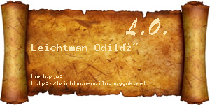 Leichtman Odiló névjegykártya